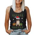 Dog Lovers Pug Santa Hat Ugly Christmas Sweater Women Tank Top