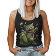 Funny Kittens Vs Gherkin Pickle Cat Mom Lady Women Tank Top Basic Casual Daily Weekend Graphic