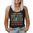 Funny Old People Saying I Dont Know How To Act My Age Adult Women Tank Top Weekend Graphic