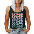 Girl Retro Groovy Taylor First Name Personalized Birthday Women Tank Top