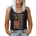 Gods Children Are Not For Sale American Flag Funny Women Tank Top Weekend Graphic