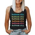 Haltom City Texas Tx Colorful Repeating Text Women Tank Top
