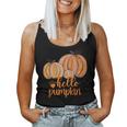 Hello Pumpkin Fall Halloween Graphic Happy Halloween Women Tank Top