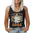 I'm Just Here For The Boos Ghost Retro Groovy Halloween Women Tank Top