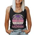 Just A Girl Who Loves Lacrosse Player Lax Lovers Lacrosse Women Tank Top Weekend Graphic