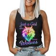 Just A Girl Who Loves Wolves Moon Wolf Girls Women Tank Top