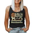Life Better Bordoodle Vintage Dog Mom Dad Women Tank Top