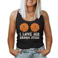 I Love His Broomstick Halloween Groovy Couples Matching Women Tank Top