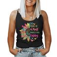 Do More Of What Makes You Happy Positive Quotes Flower Women Tank Top