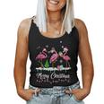 Merry Christmas Hat Santa Flamingo Snow Xmas Pajamas Women Tank Top