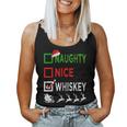 Naughty Nice Whiskey Christmas Pajamas Santa Hat Xmas Women Tank Top