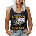 Never Underestimate An Old Man Whos Also A Seabee Women Tank Top Basic Casual Daily Weekend Graphic