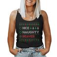 Nice Naughty Beaver Christmas List Ugly Sweater Women Tank Top