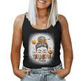 One Thankful Mama Messy Bun Fall Autumn Thanksgiving Women Tank Top