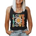 Peace Sign Love 60S 70S 80S Costume Groovy Theme Party Women Tank Top