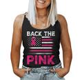 Back The Pink Ribbon Flag Breast Cancer Warrior Women Tank Top