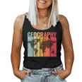 Retro Geography Teacher Cartography Geographer World Map Women Tank Top