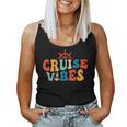 Retro Groovy Cruise Vibes Family Vacation Cruising Squad Women Tank Top