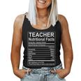 School Teacher Nutrition Facts Educator Women Tank Top