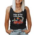 Sister Of The Little Racer Birthday Boy Girl Race Car Driver For Sister Women Tank Top