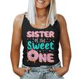 Sister Of The Sweet One 1St Birthday Donut Theme Family Women Tank Top Weekend Graphic