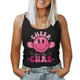 Smile Face Cheer For A Cure Cheerleading Breast Cancer Mom Women Tank Top
