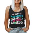 My Students Are Out Of This World Space Teacher Cute Groovy Women Tank Top