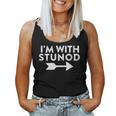 Im With Stunod New York Jersey Italian Word Stupid Women Tank Top