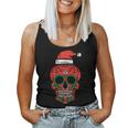 Sugar Skull Santa Hat Mexican Christmas Xmas Pj Women Tank Top