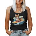 Surfing Corgi On A Surfboard On A Wave Surf Beach Women Tank Top Surfing Corgi On A Surfboard On A Wave Surf Beach Women Tank Top