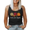 Teach Love Inspire Teacher Autumn Fall Pumpkin Leopard Women Tank Top