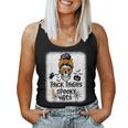 Thick Thighs And Spooky Vibes Messy Bun Girl Halloween Women Tank Top
