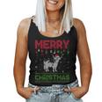 Ugly Holiday Sweater Christmas Highland Cow Graphic Women Tank Top