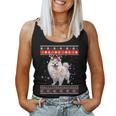 Ugly Sweater Christmas Pomeranian Dog Puppy Xmas Pajama Women Tank Top