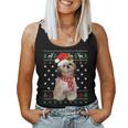 Ugly Sweater Christmas Shih Tzu Dog Puppy Xmas Pajama Women Tank Top