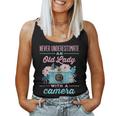 Never Underestimate An Old Lady With A Camera Photographer Women Tank Top