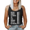 Never Underestimate An Old Woman With A Keyboard Mom Women Tank Top