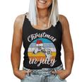Vintage Christmas In July With A Santa Hat Controller Gaming Women Tank Top