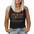Vintage Teacher Knows More Than She Says Funny Definition Women Tank Top Basic Casual Daily Weekend Graphic