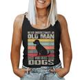 Vintage Never Underestimate An Old Man Who Loves Dogs Cute Women Tank Top