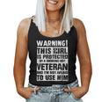 Warning This Girl Is Protected Smoking Hot Veteran Women Tank Top