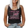 I Wear Pink For My Mama American Flag Breast Cancer Support Women Tank Top
