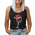Wine Glasses Santa Hat Christmas Wine Lover Women Tank Top