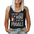Wine And Puggle Dog Mom Or Dog Dad Idea Women Tank Top