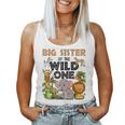 Big Sister Of The Wild One Birthday 1St Safari Jungle Family Women Tank Top