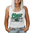 Cheer Mom Green Black White Leopard Letters Cheer Pom Poms Women Tank Top Weekend Graphic