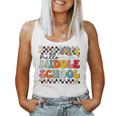 Cute Hello Middle School Groovy First Day Of Middle School Women Tank Top