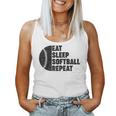 Eat Sleep Softball Repeat Ns Girls Boys Kids Men Women Softball Women Tank Top