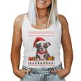 French Bulldog Christmas Santa Hat Ugly Christmas Sweater Women Tank Top