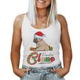 Frenchie Claus Dog Lovers Santa Hat Ugly Christmas Sweater Women Tank Top